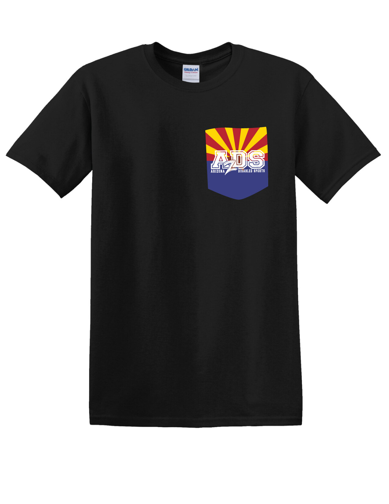 AzDS Crew Neck Pocket T-Shirt — Arizona Disabled Sports